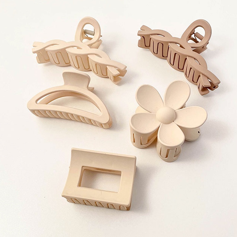 Kẹp Tóc Màu Khaki Phong Cách Vintage Thời Trang Cho Nữ