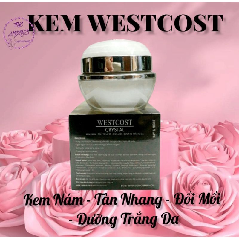 KEM WESTCOST CRYSTAL NGỪA NÁM – TÀN NHANG – ĐỒI MỒI – DƯỠNG TRẮNG DA