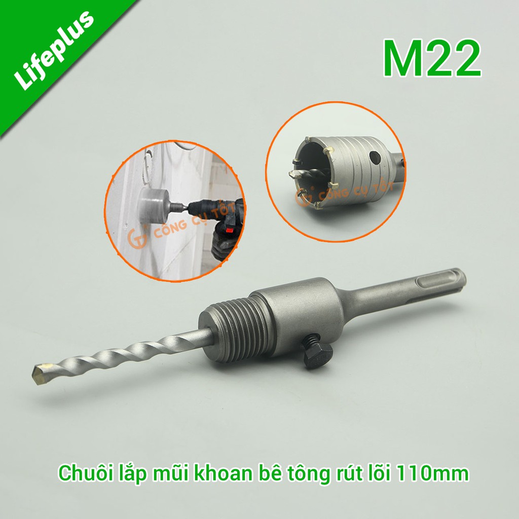 Chuôi lắp mũi khoan bê tông rút lõi SDS Plus M22