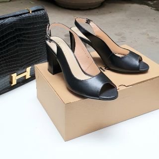 GIÀY DA THẬT GÓT TRỤ 7CM