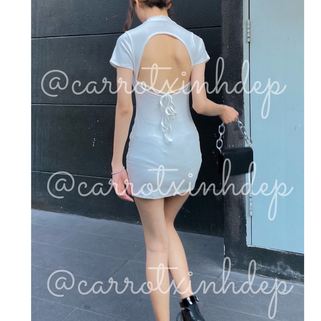 VÁY HỞ LƯNG CỘT DÂY TAY NGẮN FREESIZE DƯỚI 55KG 💖💖💖 | BigBuy360 - bigbuy360.vn