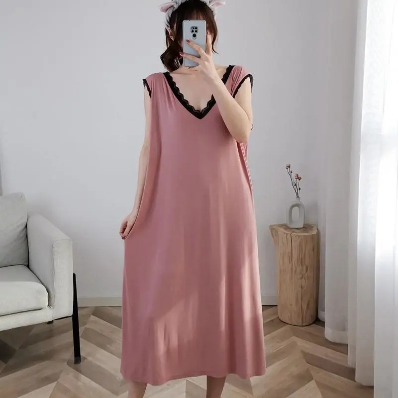 【50-150KG】 Đồ ngủ Hai Dây Cổ Chữ V Plus Size C9052