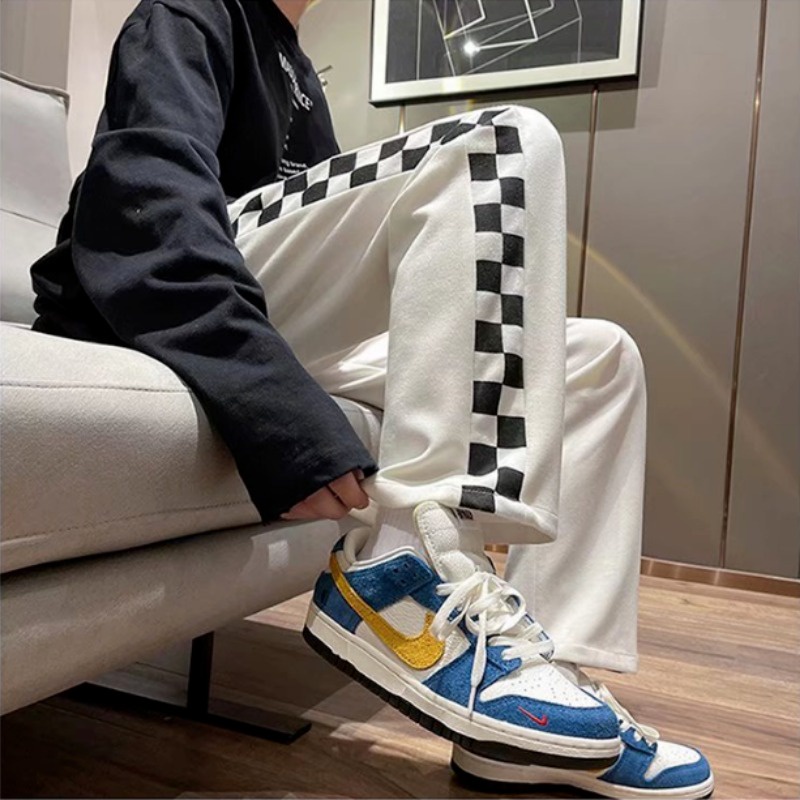 Quần dài thể thao kích thước lớn M-3XL họa tiết kẻ ô mới dành cho nam giới 2022