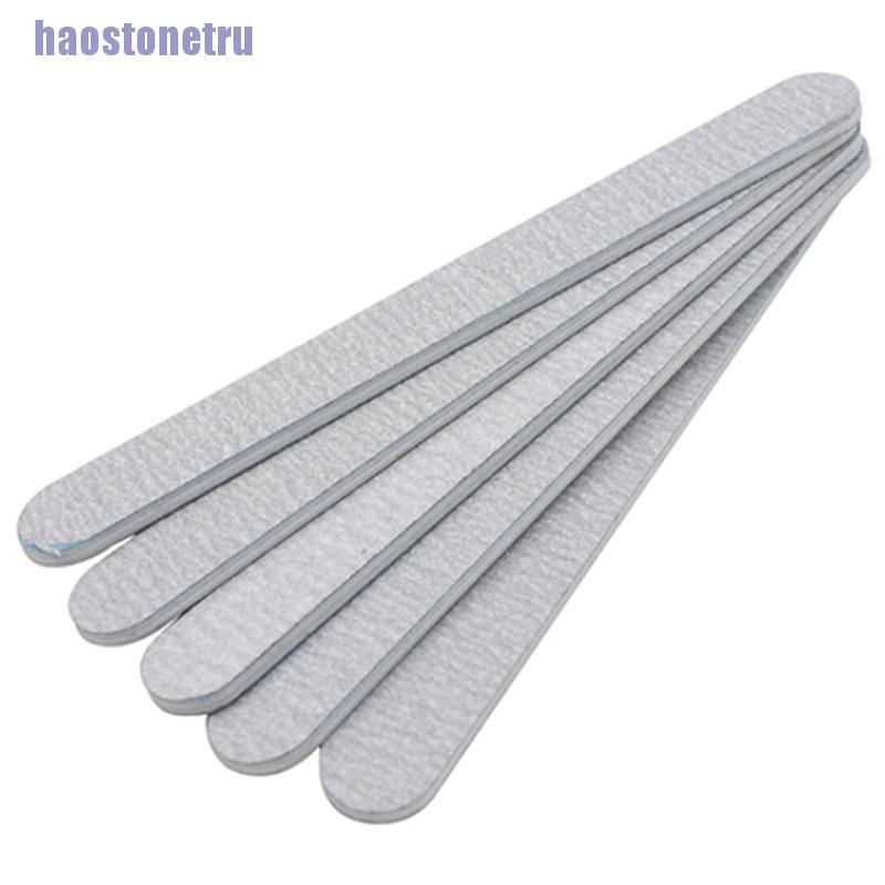 【HRU】10 pcs Nail Art Sanding Files Buffing Grey Round Manicure Salon Tool 100/180