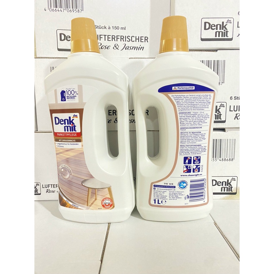 1 chai Nước lau sàn gỗ đồ gỗ Denkmit 1L