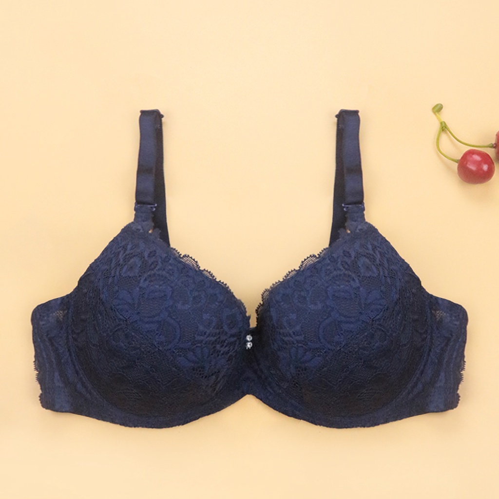 Áo Lót Nữ Phối Ren LUPERI LV821 Có Gọng, Mềm Mút Mỏng Không Xù, Bản 2 Móc Trẻ Trung, Dây Tháo Rời Tiện Dụng