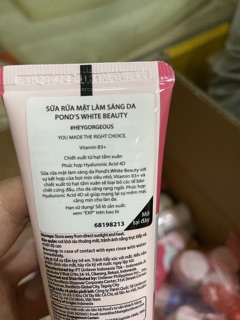 [Mẫu mới] Sữa rửa mặt POND'S White Beauty⚡️Sáng mướt da (Tuýp 50g)