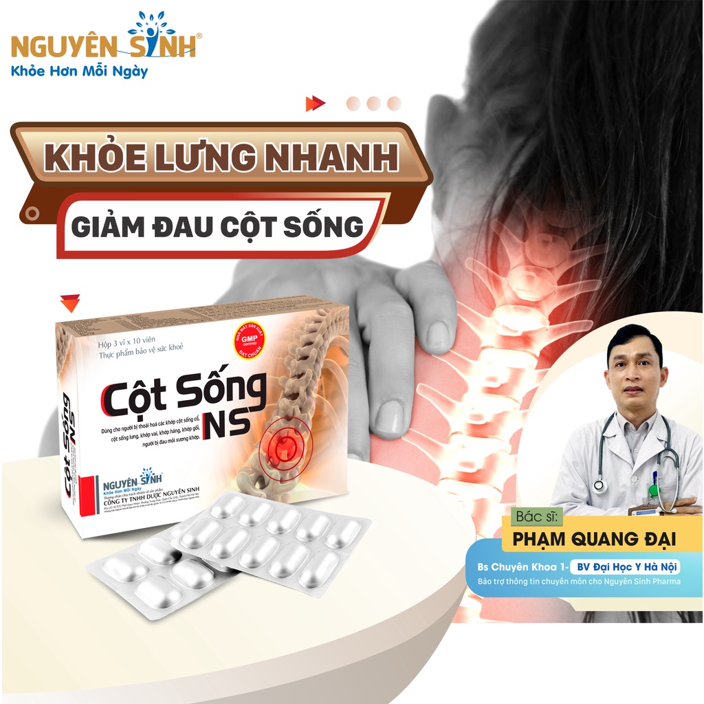 Cột sống Nguyên Sinh thực phẩm chức năng dành cho người thoái hóa cột sống, khớp gối, tăng tiết dịch khớp