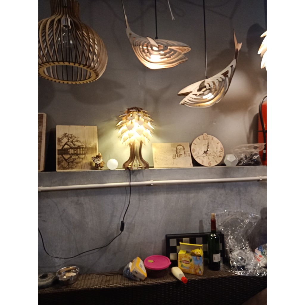 Đèn gỗ cây DIY 146 , đèn ngủ đẹp
