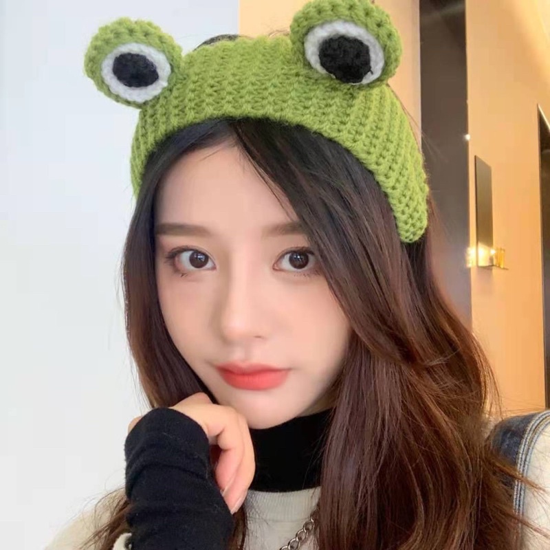 Băng đô cài tóc mắt ếch xanh thêu cute dễ thương phong cách hàn quốc