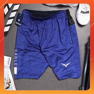 Quần Short Thể Thao Nam 🎯FREESHIP – HÀNG CHẤT🎯 Phối Da In Logo Đại Bàng, Chất Liệu Thun Thể Thao Cao Cấp