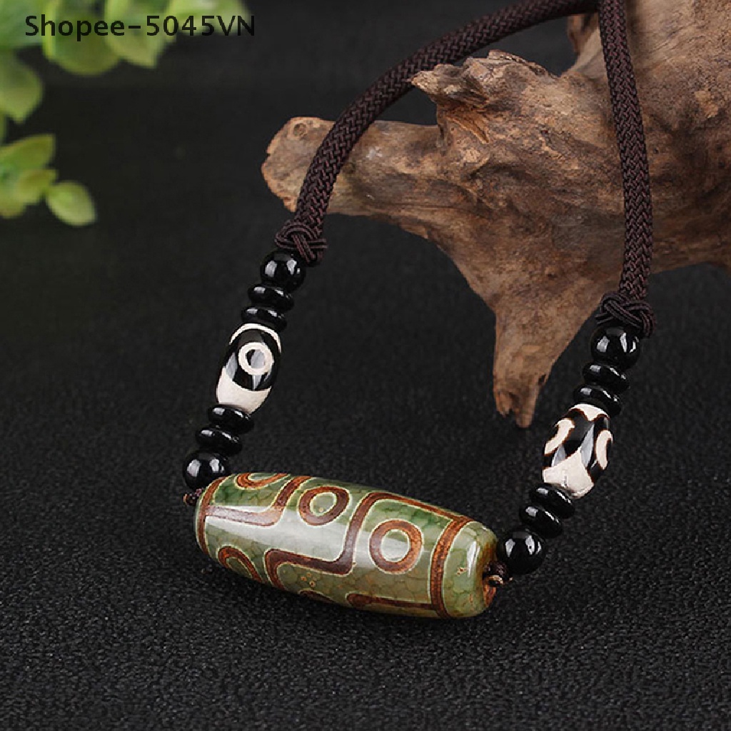 Vòng cổ mặt hình chín mắt phong cách Tây Tạng đơn giản thời trang dành cho nam và nữ