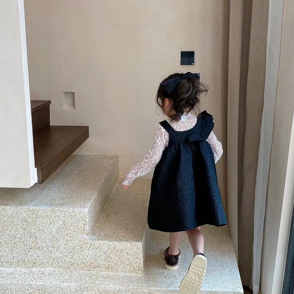 Áo ren lưới mỏng tay dài thời trang mới xuân thu 2021 cho bé gái