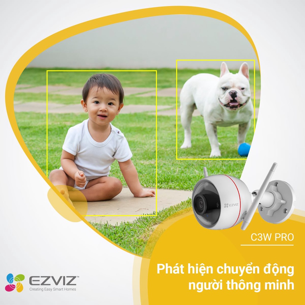 [MUA 2 TẶNG 1 QUÀ EZVIZ]Camera EZVIZ C3W Pro 4MP ngoài trời hàng chính hãng, đèn còi báo động, full color ban đêm có màu