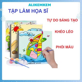 Tranh Vẽ Acrylic [𝑭𝑹𝑬𝑬𝑺𝑯𝑰𝑷] Tô Màu Sơn Dầu Trong Khung Hình Có Sẵn