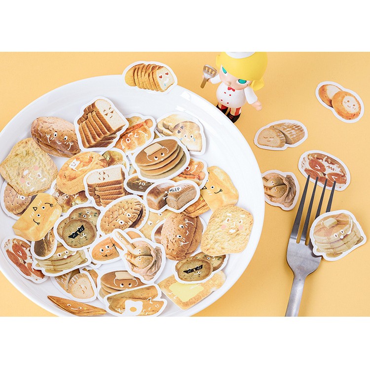 Hộp 46 miếng sticker mẫu các loại bánh mì