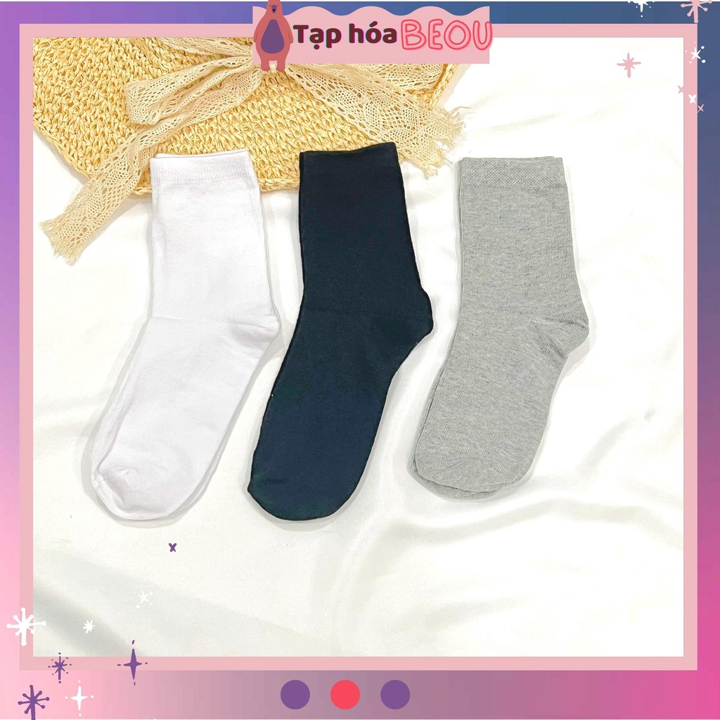 Tất nam cổ cao trơn - vớ cotton thoáng mát kháng khuẩn