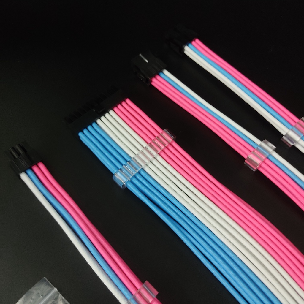 Bộ Dây Nguồn Nối Dài Bọc Dù ColorFul Mod Pro Phiên Bản Uốn Cong Kèm Lược Cố Định - Hàng Fullbox