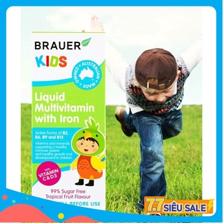 Vitamin Tổng Hợp Tăng Cường Sức Đề Kháng Cho Trẻ Brauer Liquid Multivitamin With Iron (200ml)