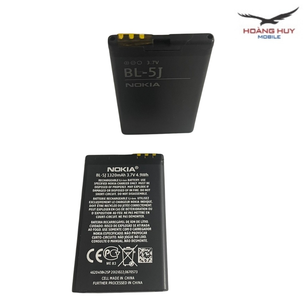 Pin Nokia BL-5J Dung Lượng 1320mA Pin Nokia 5j Dùng Cho Các Dòng Máy X1 / C3 Hàng Zin Nhập Khẩu Bảo Hành 6 Tháng 1 Đổi 1
