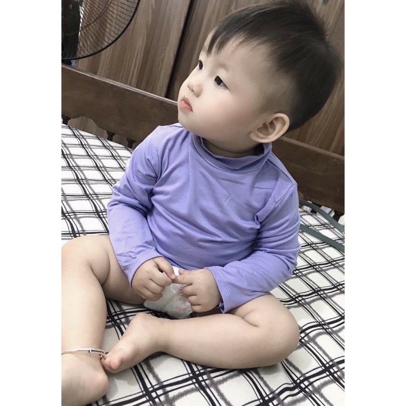 Áo Dài Tay Cao Cổ Cao 3 Phân Trơn Chất Thun Lạnh Cho Bé Minky Mom lili.kids AP11