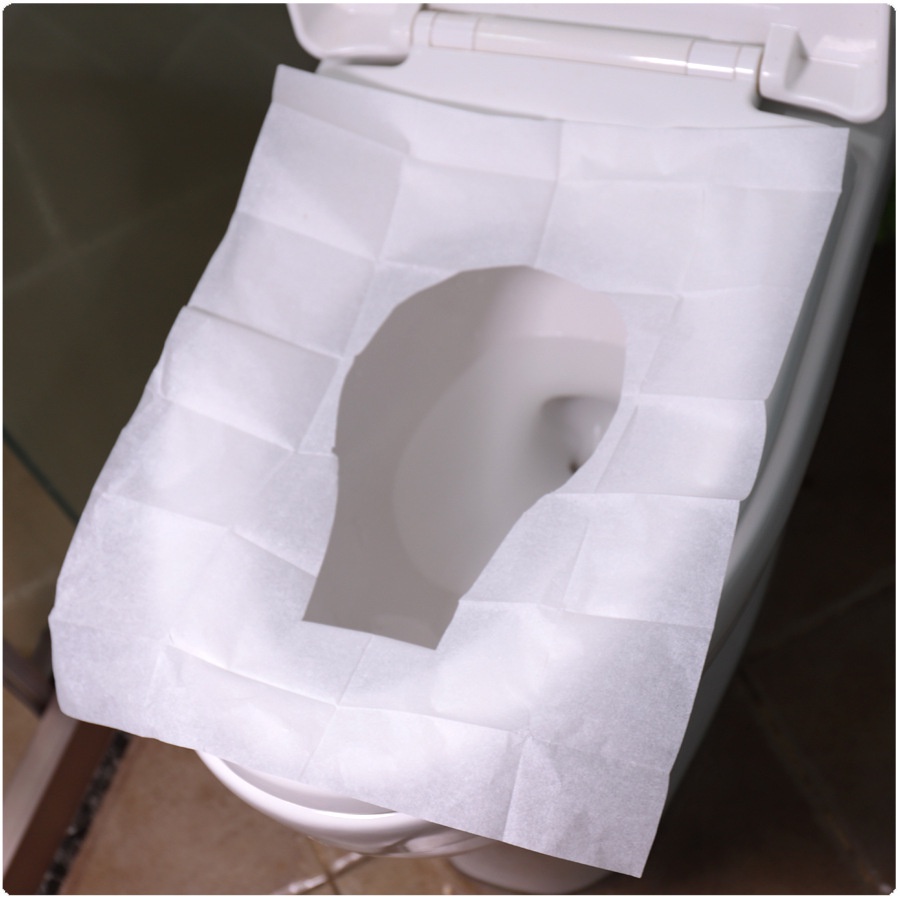 10 tấm phủ bệ ngồi toilet ngăn ngừa vi khuẩn chống thấm nước sử dụng một lần