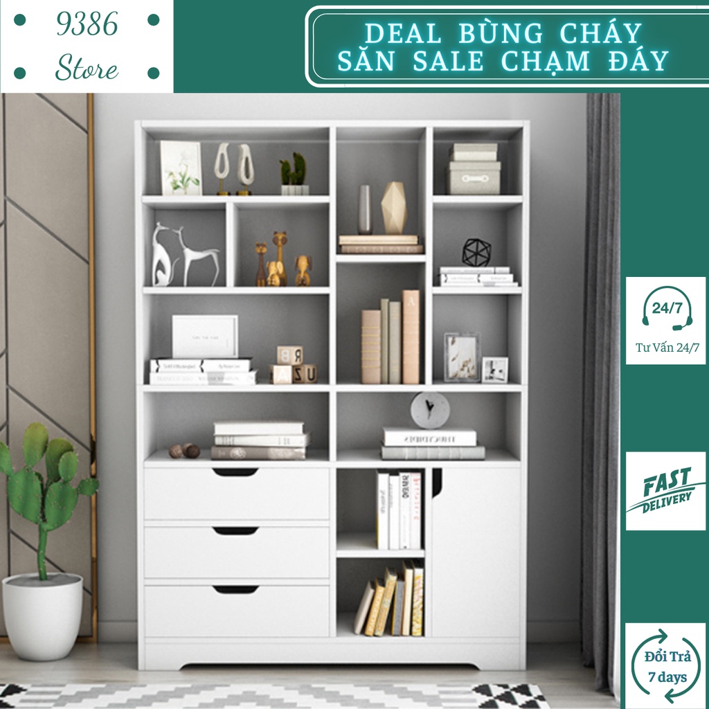 Tủ sách gỗ đa năng phong cách Nodric TS2019 9386 STORE