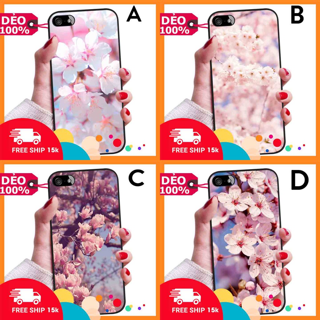 ỐP LƯNG DẺO IPHONE 5 ĐỦ DÒNG HÌNH NỀN HOA ANH ĐÀO NHẸ NHÀNG PHỦ BÓNG NHƯ GƯƠNG