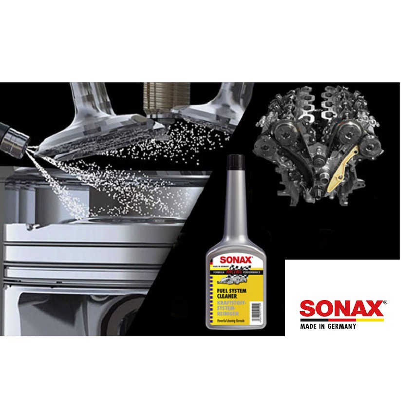 Phụ Gia Làm Sạch Hệ Thống Xăng SONAX Fuel System Cleaner 515100 250ml .Làm sạch cặn do đốt không hết, tiết kiệm xăng.