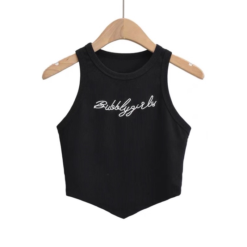 [HOT] ÁO CRT- ÁO BALO THÊU TÀ NHỌN CROPTOP THUN GÂN DÀY DẶN CHIZISHOP