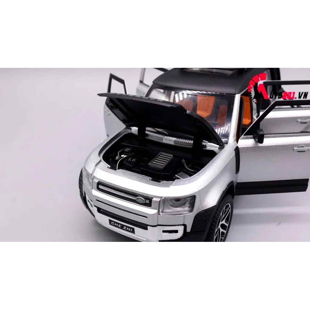 MÔ HÌNH XE LAND ROVER DEFENDER 2021 GRAY 1:24 CHEZHI 7673
