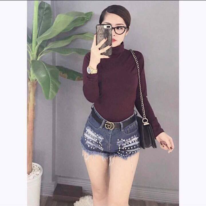 Áo nỉ nữ giữ nhiệt chất cotton dài tay thu đông mềm mịn ấm áp