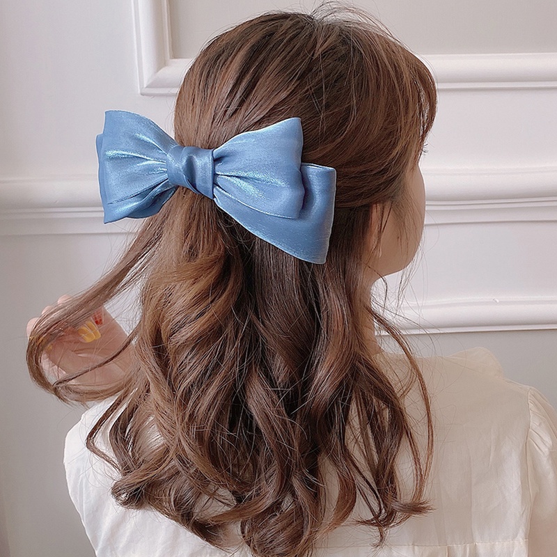 Kẹp Tóc Hình Nơ Vải Lưới Cỡ Lớn Dễ Thương