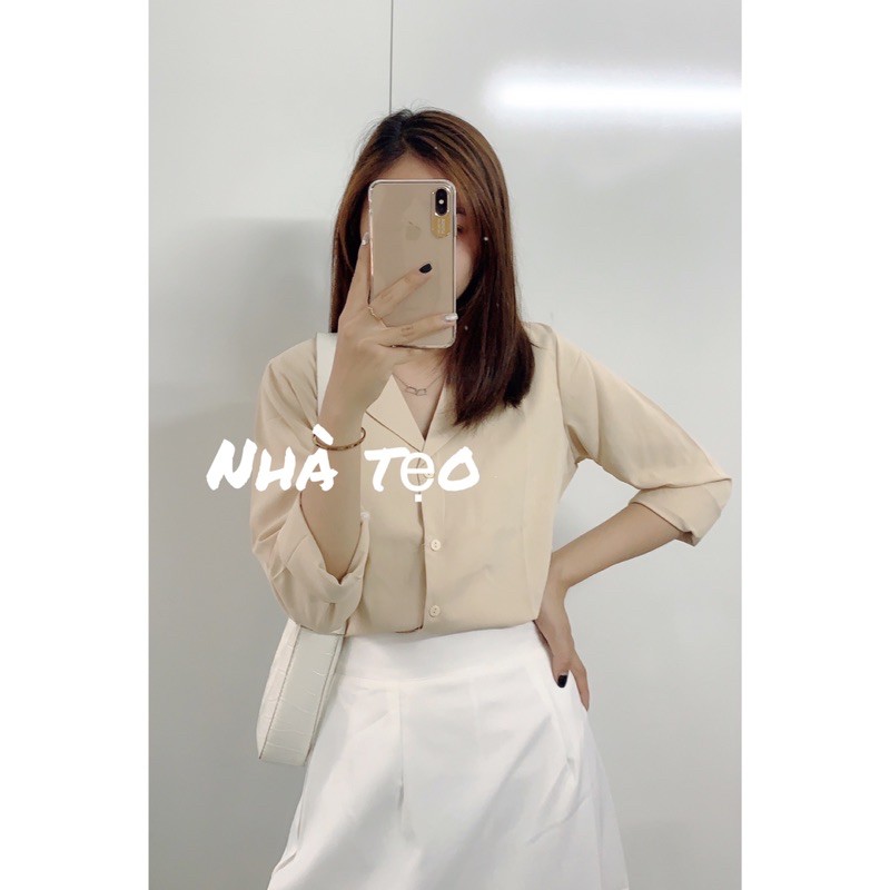 [SALE XẢ] ÁO SƠ MI CỔ V VOAN KHÔNG NHĂN