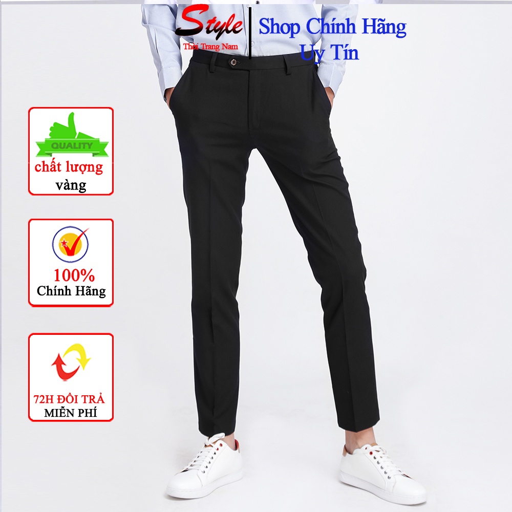 Quần Âu Nam, Quần Tây Nam Cao Cấp Hàn Quốc Màu Ghi Dáng Ôm, Chất Vải Chuẩn Vải Lụa Co Giãn Không Nhăn