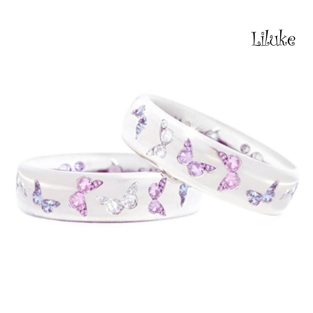 Nhẫn Mạ Bạc Trang Trí Hình Bướm Đính Đá Thời Trang Cho Nữ