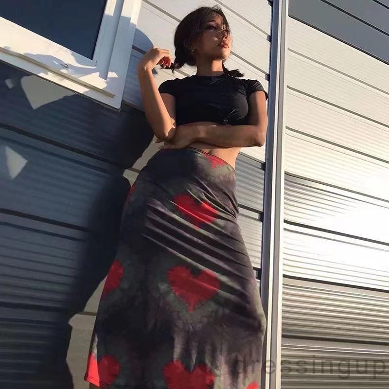 Chân Váy In Họa Tiết Trái Tim Sành Điệu Dành Cho Nữ