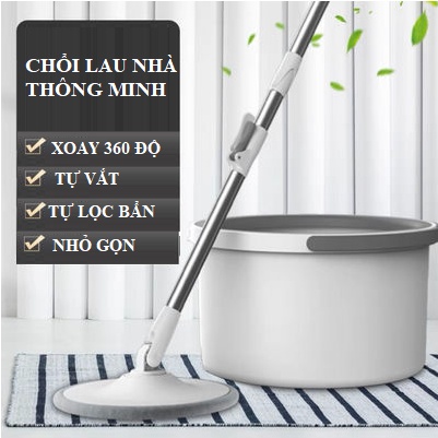 Chổi Lau Nhà Thông Minh Tách Nước Và Lọc Bụi Bẩn Xoay 360 Độ Lau Mọi Ngóc Ngách Chổi Lau Nhà Đa Năng