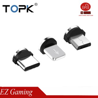 Đầu cáp sạc nam châm dùng cho cáp TOPK chọn 1 trong lightning, type C, micro USB