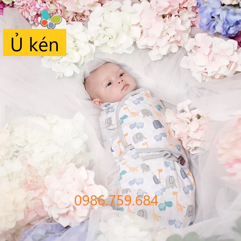 Ủ kén Swaddle Me 100% cotton 4 mùa