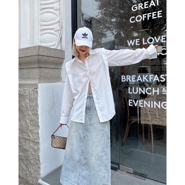 Sơ mi xếp li vai oversize