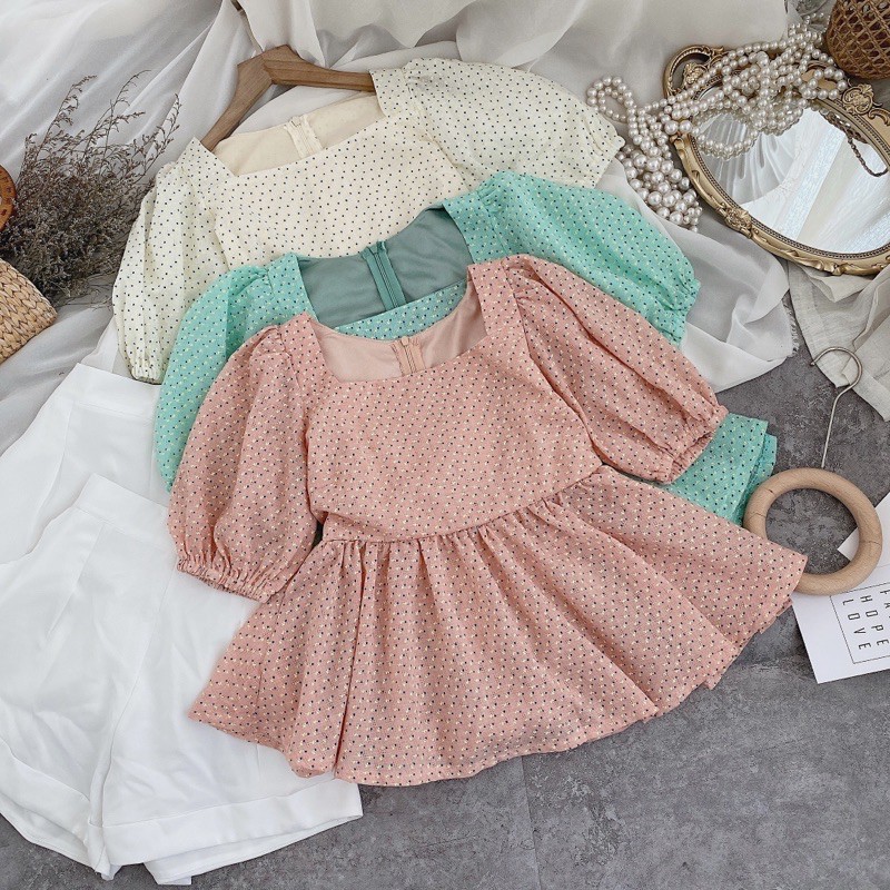 SET PEPLUM BI SHORT TRẮNG 3 MÀU