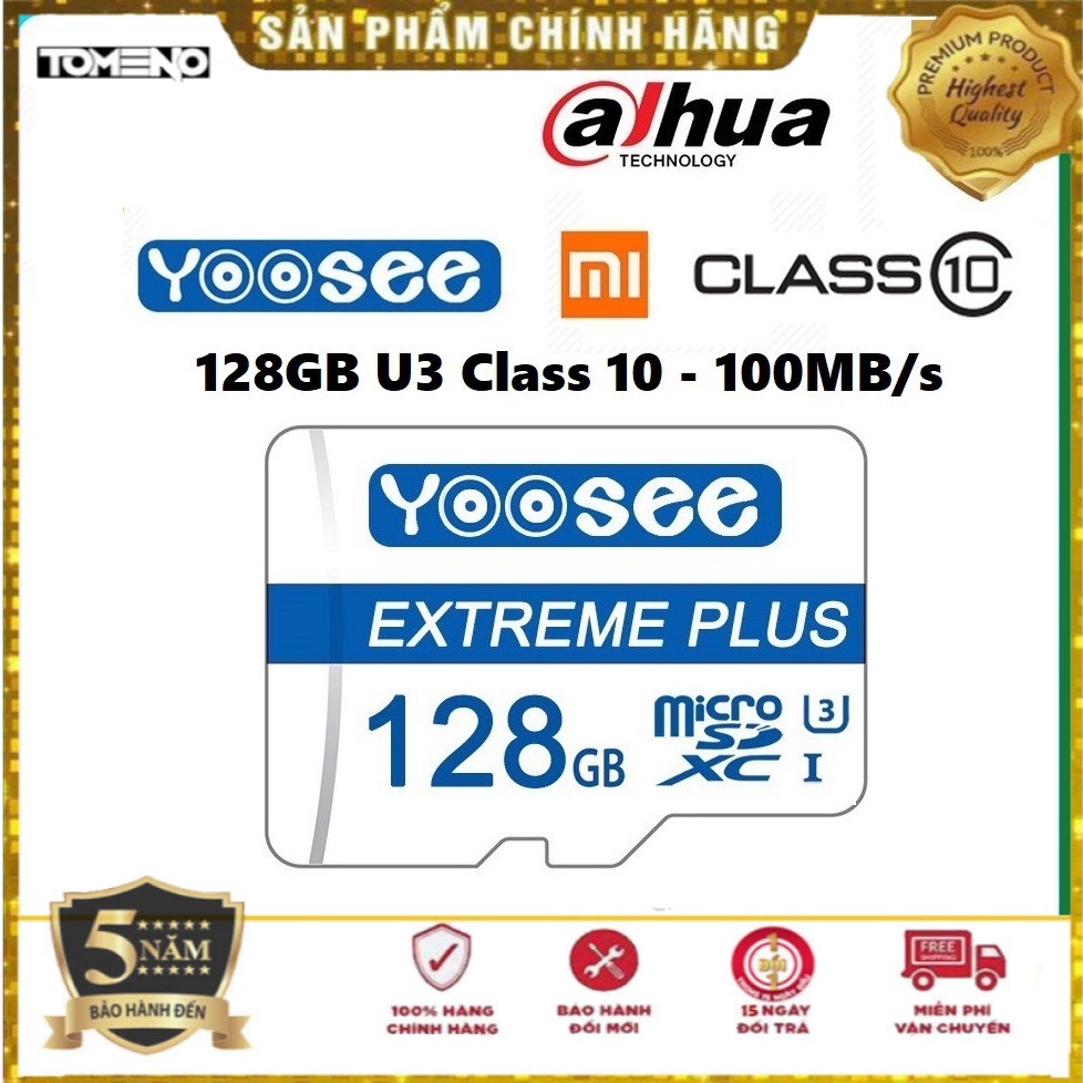 Thẻ nhớ YooSee chính hãng - 128GB tốc độ cao C10 - Bảo Hành Trọn Đời Sản Phẩm