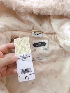 Áo khoác lông Tape size 6m-36m
