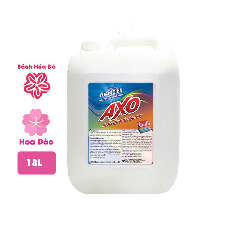 Nước giặt tẩy quần áo màu AXO chai 800ML - Hương Hoa Đào