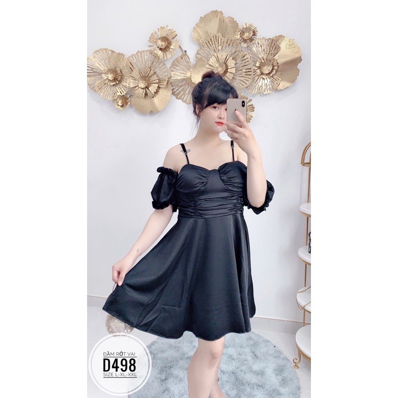 Bigsize Đầm rớt vai D498