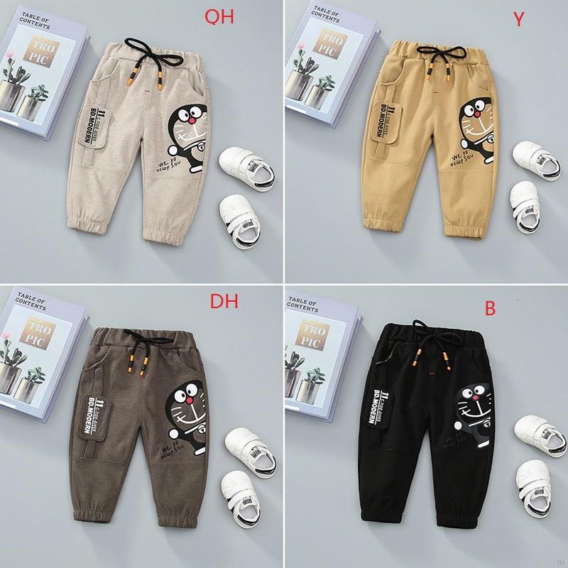 Quần dài cotton lưng thun rút dây cho bé trai