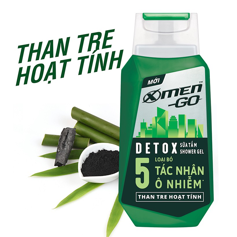 Sữa tắm X-Men Go DETOX Than Tre Hoạt Tính 180G