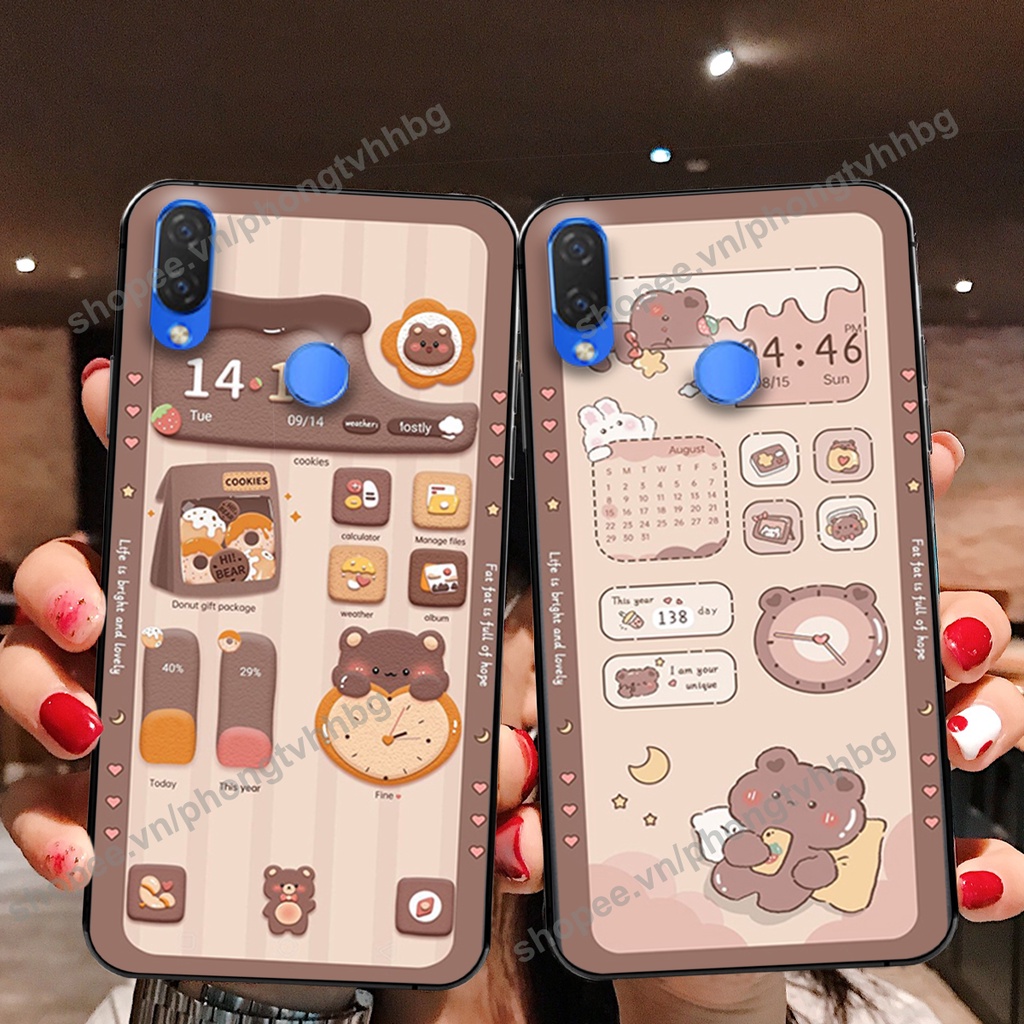 Ốp lưng Huawei Nova 3 / Nova 3E / Nova 3i gấu,thỏ trắng , đồng hồ dễ thương cute cực đẹp
