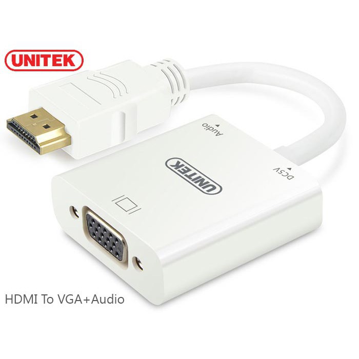 Cáp Chuyển HDMI To VGA + Audio UNITEK Y-6333WH - HÀNG CHÍNH HÃNG